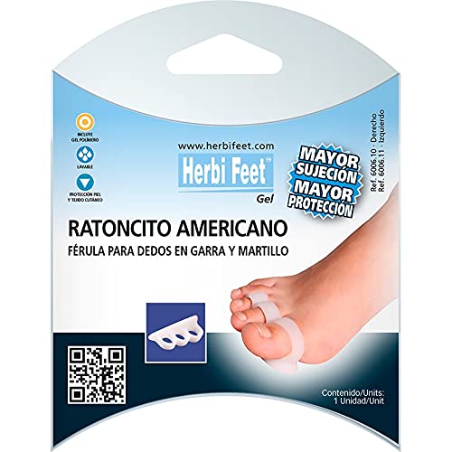 Herbi Feet - Ratoncito Americano - Férula para Dedos en Garra y Martillo - Máxima Sujeción y Protección - Disponible Izquierda y Derecha (Izquierda)