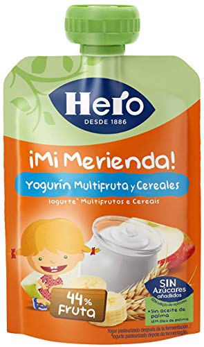 Hero Baby Mi Merienda Bolsitas de Yogurín Multifrutas y Cereales - Pack de 18x100gr