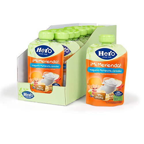 Hero Baby Mi Merienda Bolsitas de Yogurín Multifrutas y Cereales - Pack de 18x100gr