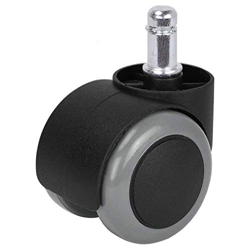 Herrman silla de oficina Caster Rueda para suelos de madera Protección | 2 "Heavy Duty PU Rueda de goma universal tamaño estándar tallo: 11 mm x 22 mm (7/16" x 7/8 "), gris (5 pcs/Pack)
