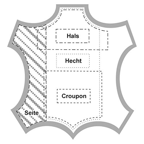 Herzog-Leather Piel de becerro de 1,3 – 1,7 m² curtido con cromo, ortopédico (grosor: 0,9 – 1,1 mm, Marrone-Medio)