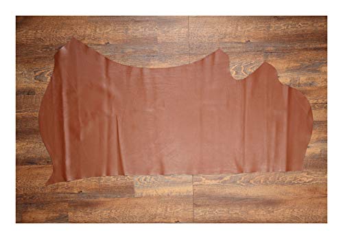 Herzog-Leather Piel de becerro de 1,3 – 1,7 m² curtido con cromo, ortopédico (grosor: 0,9 – 1,1 mm, Marrone-Medio)