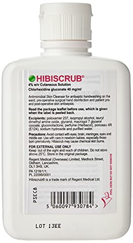 Hibi 9X0032 - Limpiador antimicrobiano para la piel Hibiscrub, 250 ml