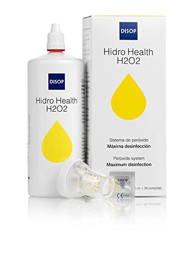 Hidro Health H2O2 Peróxido Líquido de Lentillas sin Conservantes. Proceso Rápido en 1 Hora. Solución de Limpieza y Máxima Desinfección para todo Tipo de Lentes de Contacto. (360 ml)