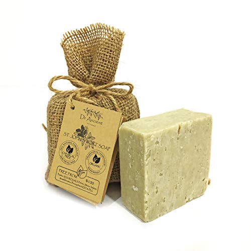 Hierba De San Juan Kantaron Barra De Jabón Orgánico Natural Vegano Tradicional Hecho A Mano Antiguo - Efectiva Para La Erupción Del Pañal, Quemaduras Leves, Curación De Las Heridas
