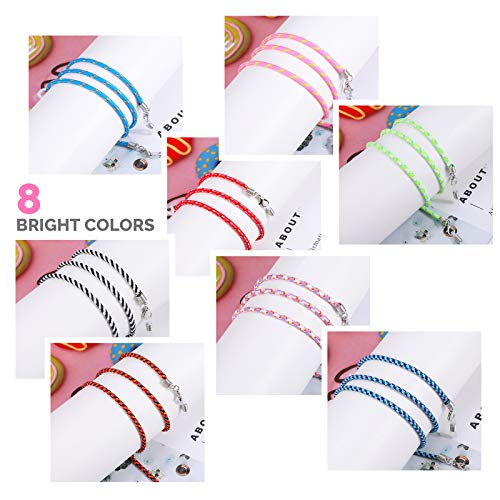 Hifot 8 Piezas Cordones para Gafas, Multicolor Trenzada Cuerda para Gafas, Retenedores de Gafas Sostenedor del Cuello para Mascarilla Correa Gafas