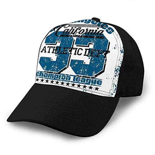 Hig03j4 Hombres Gorras de Béisbol Moda Ajustable Sandwich Cap Los Ángeles Atletismo Tipografía Sello California vect Emblema Vintage Sport wear Diseño de Impresión Plain Cap