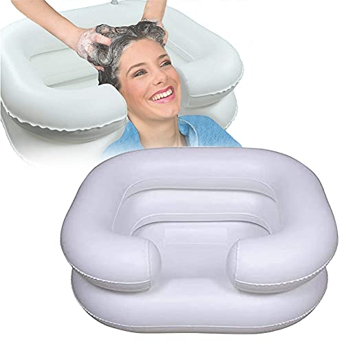 HIMAPETTR Lavabo Inflable De Lavado De Cabello En La Cama, para Discapacitados, Ancianos, Pacientes Encamados, Embarazadas