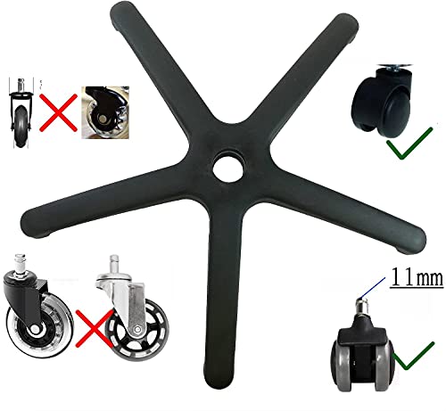 HIMRY Base Silla Oficina 5 Radios, Negro Repuesto Base Silla Oficina Adecuado para 11 mm Ruedas, Sin Ruedecitas, Silla de Oficina Pierna, KXD5101