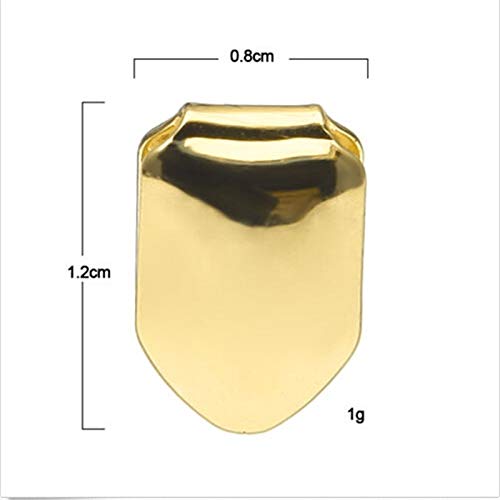 HIP-HOP SUI Moda simples y sencillas de Hip Hop hueco sencillo dientes de oro con incrustaciones de oro y de Hombres Cap Dientes Grillz Grill sólido de rock fresco Hip Hop metal solo diente del molde