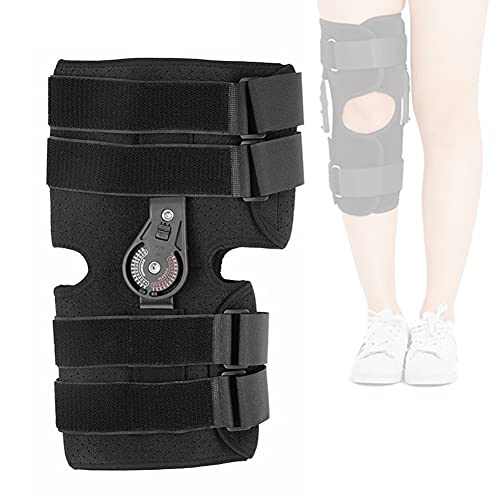 HJK Rodillera ROM con bisagras con Correa Soporte para Rodillera férula para articulación de la Rodilla Ajustable Artritis en varo valgo Rodillera ortopédica