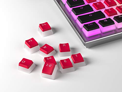 HK Gaming 108 Teclas PBT Pudding Keycaps Juego de teclas para teclado mecánico para juegos MX Switches (rojo y negro)