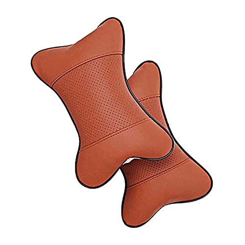 HMGANG Reposacabezas para Coche Pasos Almohadas de Cazadoras y cuellos de Cuello Un par de Almohadas de Almohadas for el Coche, Almohadas for automóviles, Asiento Cojines de Cintura Cuero Suministros