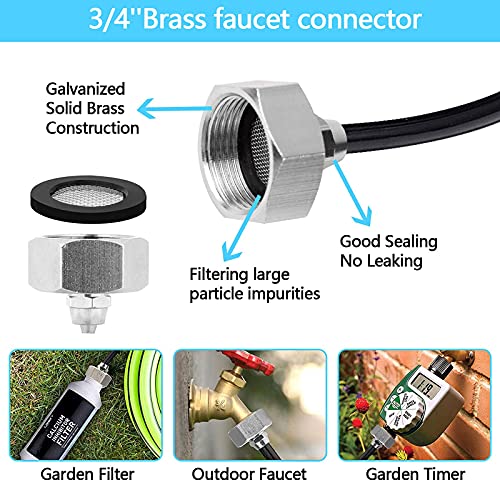 HMGDFUE Nebulizador Terraza, Kit Nebulizador Jardin Sistema de Riego Micro Flow para Refrigeración por Nieblas de Patio para Trampolín (15 M)-con 17 Boquillas