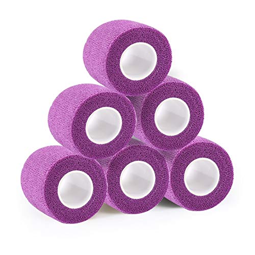 HNGEO Duradero 5CM * 5M Colorido Auto-Adhesivo elástico Suave y Limpio Sano Vendaje de Gasa Tratamiento del Cuidado de la Cinta Utilizado para el Cuidado Personal (Color : Black)