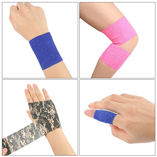 HNGEO Duradero Botiquín de Primeros Auxilios a Prueba de Agua Cshesive Vendas elásticas Wrap Deportes Cuerpo Gasa Vet Cinta autoadhesiva Bandagem 7.5cm * 4.5m Utilizado para el Cuidado Personal