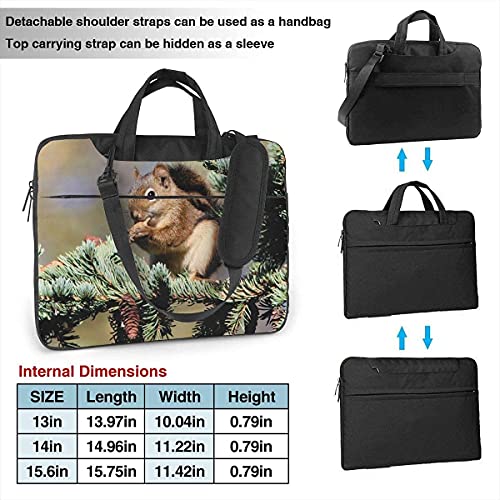 Hokdny Maletin Ordenador Portatil con correa desmontable Funda para portátil Ardilla Linda para hombres y mujeres Tablet Pc maletín compatible 15.6 pulgadas