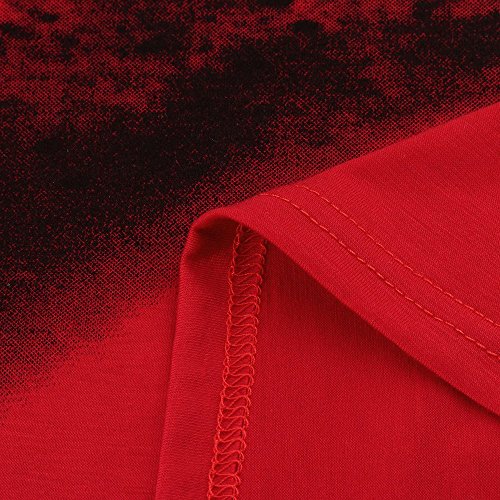 Hombre Gradiente Muscular Manga Larga Beefy Básico Sólido Blusa De La Cómodo Camiseta del Camiseta Top De Largo/De Visita del Boda Ocio/Planchado Fácil (Color : Rot, One Size : XL)