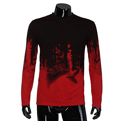 Hombre Gradiente Muscular Manga Larga Beefy Básico Sólido Blusa De La Cómodo Camiseta del Camiseta Top De Largo/De Visita del Boda Ocio/Planchado Fácil (Color : Rot, One Size : XL)