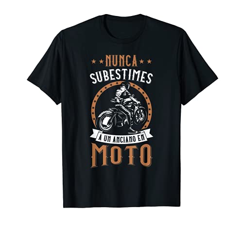 Hombre Viejo Con Moto Biker Regalo Motero Motociclismo Camiseta