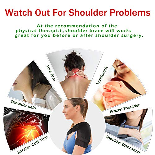 Hombrera Ajustable, Hombro Apoyo Transpirable con Paquete Frío Caliente, Soporte hombro para Izquierda o Derecha, Dolor en el Hombro, Hombros Artríticos, Recuperación Lesiones Deportivas,Free size