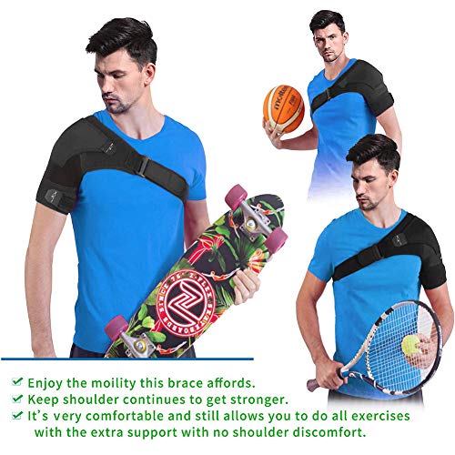 Hombrera Ajustable, Hombro Apoyo Transpirable con Paquete Frío Caliente, Soporte hombro para Izquierda o Derecha, Dolor en el Hombro, Hombros Artríticos, Recuperación Lesiones Deportivas,Free size
