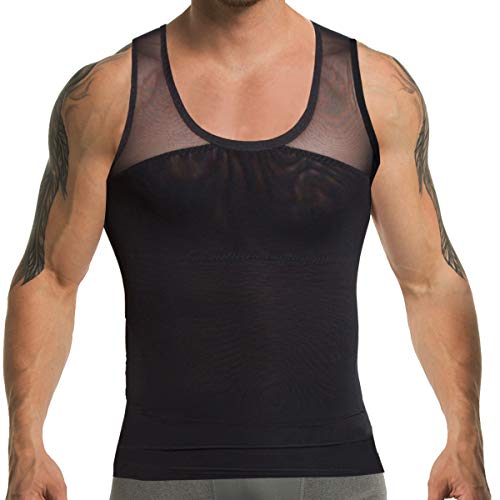 Hombres adelgazantes Body Shaper Chaleco Camisa compresión pecho Abdomen Slim Tank Top Camiseta
