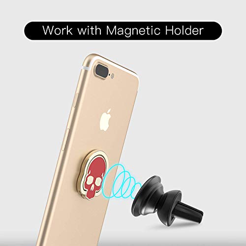 homEdge Agarre del Anillo del cráneo del teléfono Celular, 2 Paquetes de 360 ° Soporte de Anillo de Dedo Ajustable, Adecuado para el Soporte magnético de Montaje para automóvil para teléfono Celular