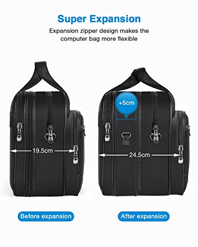 HOMIEE Maletín de 17 Pulgadas, Bandolera para Computadora Portátil con Correa, Adecuado para MacBook Pro/DELL XPS/Lenovo/HP de hasta 17 Pulgadas de Trabajo/Negocios/Escuela
