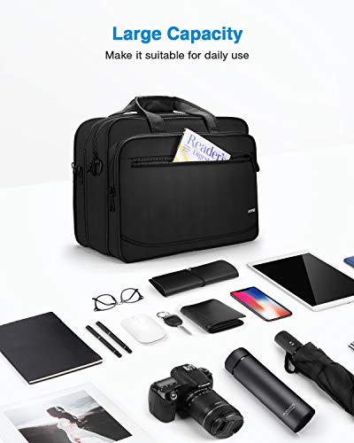 HOMIEE Maletín de 17 Pulgadas, Bandolera para Computadora Portátil con Correa, Adecuado para MacBook Pro/DELL XPS/Lenovo/HP de hasta 17 Pulgadas de Trabajo/Negocios/Escuela