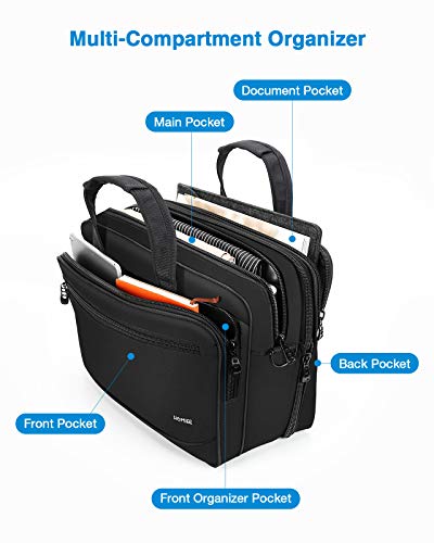 HOMIEE Maletín de 17 Pulgadas, Bandolera para Computadora Portátil con Correa, Adecuado para MacBook Pro/DELL XPS/Lenovo/HP de hasta 17 Pulgadas de Trabajo/Negocios/Escuela