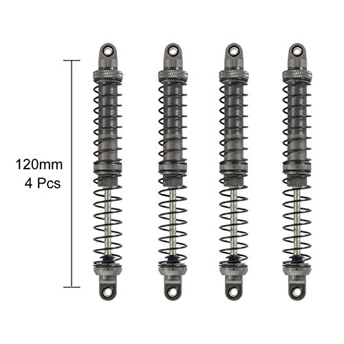 HONG YI-HAT Aceite 4PCS Ajustable Metal Amortiguador Gris 70/80/90/100/110/120 mm de 1/10 RC orugas axial SCX10 Traxxas TRX4 ABSiMA Sherpa Piezas de Repuesto (Color : 4PCS 100mm)