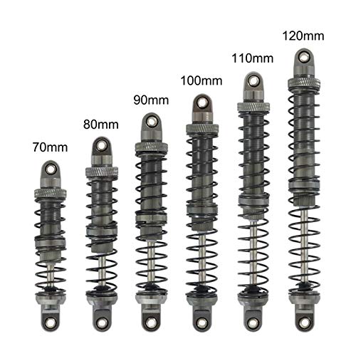 HONG YI-HAT Aceite 4PCS Ajustable Metal Amortiguador Gris 70/80/90/100/110/120 mm de 1/10 RC orugas axial SCX10 Traxxas TRX4 ABSiMA Sherpa Piezas de Repuesto (Color : 4PCS 100mm)