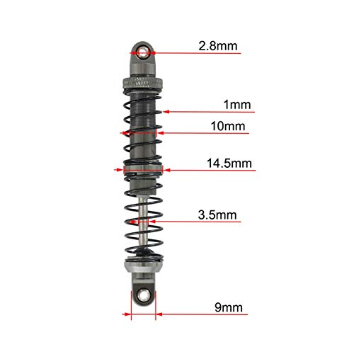 HONG YI-HAT Aceite 4PCS Ajustable Metal Amortiguador Gris 70/80/90/100/110/120 mm de 1/10 RC orugas axial SCX10 Traxxas TRX4 ABSiMA Sherpa Piezas de Repuesto (Color : 4PCS 100mm)