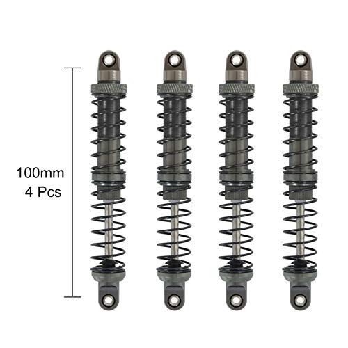 HONG YI-HAT Aceite 4PCS Ajustable Metal Amortiguador Gris 70/80/90/100/110/120 mm de 1/10 RC orugas axial SCX10 Traxxas TRX4 ABSiMA Sherpa Piezas de Repuesto (Color : 4PCS 100mm)