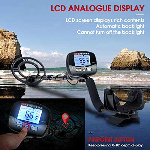 HOOMYA Profesional Detector de Metales para Adultos Niños, Función de Precisión con Pantalla de Profundidad, Bobina Impermeable de 25 cm - Puede ser de Detección Subacuática de 50 cm de Profundidad