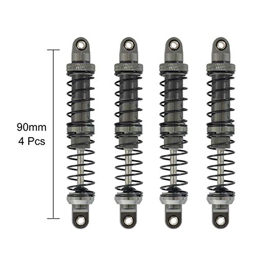 Huanruobaihuo Aceite 4PCS Ajustable Metal Amortiguador Gris 70/80/90/100/110/120 mm de 1/10 RC orugas axial SCX10 Traxxas TRX4 ABSiMA Sherpa (Color : 4PCS 90mm)