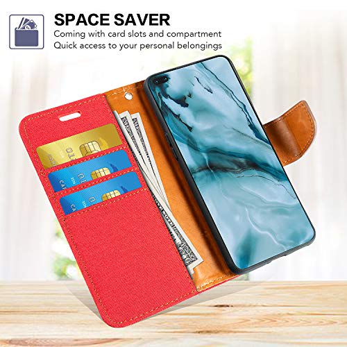 Huawei Ascend G8, Funda tipo cartera de piel Oxford con tapa trasera de TPU suave con imán para Huawei GX8