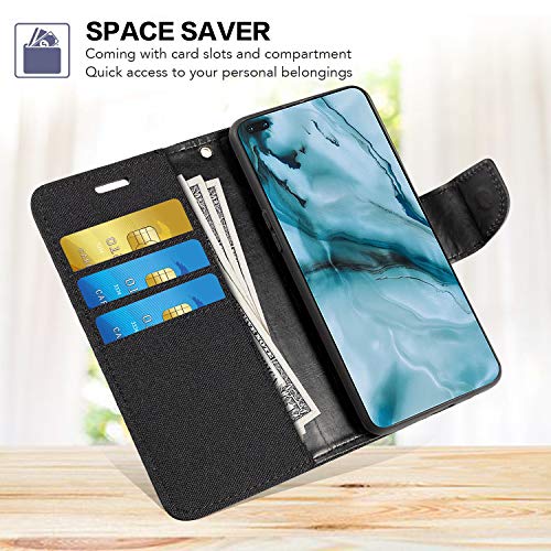 Huawei Ascend P7, Funda tipo cartera de piel Oxford con tapa trasera de TPU suave con imán para Huawei P7