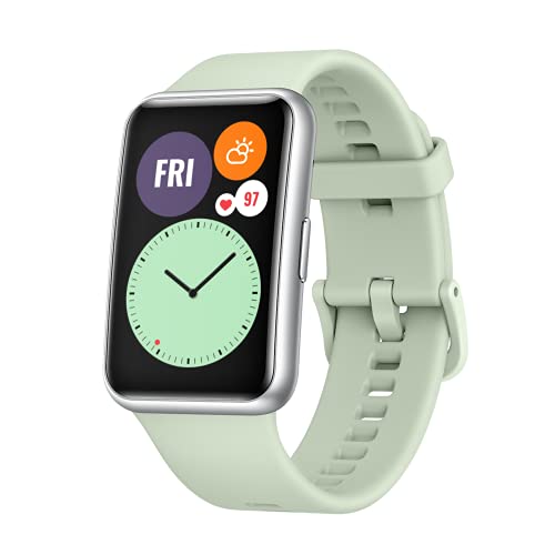 HUAWEI WATCH FIT - Smartwatch con cuerpo de metal, pantalla AMOLED de 1,64”, hasta 10 días de batería, 96 modos de entrenamiento, GPS incorporado, 5ATM, Color Verde