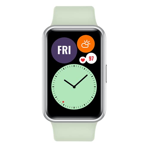 HUAWEI WATCH FIT - Smartwatch con cuerpo de metal, pantalla AMOLED de 1,64”, hasta 10 días de batería, 96 modos de entrenamiento, GPS incorporado, 5ATM, Color Verde