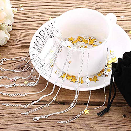 Huture 9PCS Tobilleras Damas Plata de Ley 925 Descalzo Pulseras de Tobillo Playa Cadenas de Tobillo Boho Cierre de Plata Joyas de Pie Playa de Verano Tobilleras Ajustables Tobillera de Joyería Plata