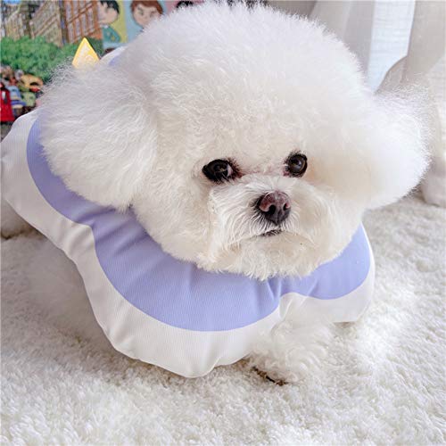 HXX Collar Isabelino para Gatos Perros, Blando Conos de Recuperación para Mascotas con Cordón Ajustable, Suaves Collares de Recuperación para Gatos Perros Pequeño Púrpura S
