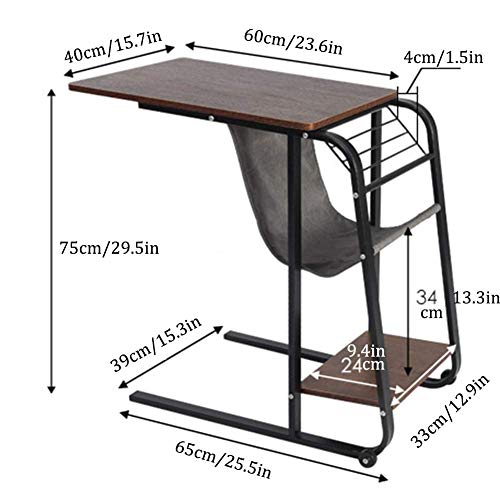 HYCy Soporte Plegable Mesa móvil Mesa para portátil, Mesa de Regazo Ajustable, para sofá Cama Enfermería hospitalaria, Esquinas Redondeadas (Arce Blanco)
