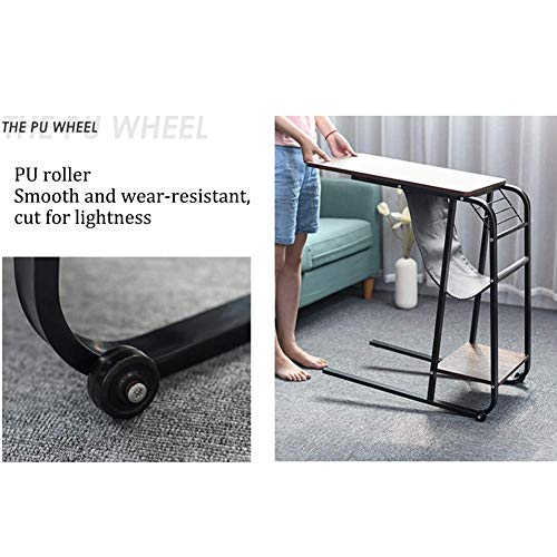 HYCy Soporte Plegable Mesa móvil Mesa para portátil, Mesa de Regazo Ajustable, para sofá Cama Enfermería hospitalaria, Esquinas Redondeadas (Arce Blanco)