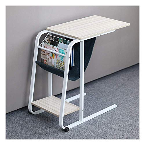 HYCy Soporte Plegable Mesa móvil Mesa para portátil, Mesa de Regazo Ajustable, para sofá Cama Enfermería hospitalaria, Esquinas Redondeadas (Arce Blanco)