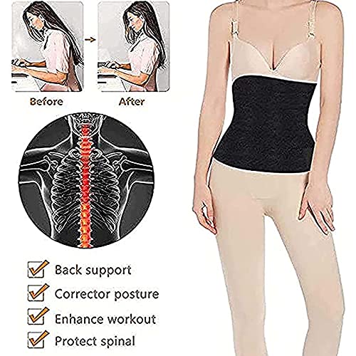 HYISHION Fajas Reductoras Mujer para Gimnasio, Faja Abdominal Adelgazante Waist Trainer, Ajustable Corsé Adelgazante Cinturón para Ayuda a La Corrección Postural y Abdominal,5M