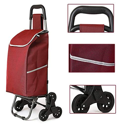 HZPXSB Con una Silla, escaleras Que suben, Carro de Compras, Carro de Compras Pasado de Moda, Carro pequeño, Carro de Mano (Color : Brown)