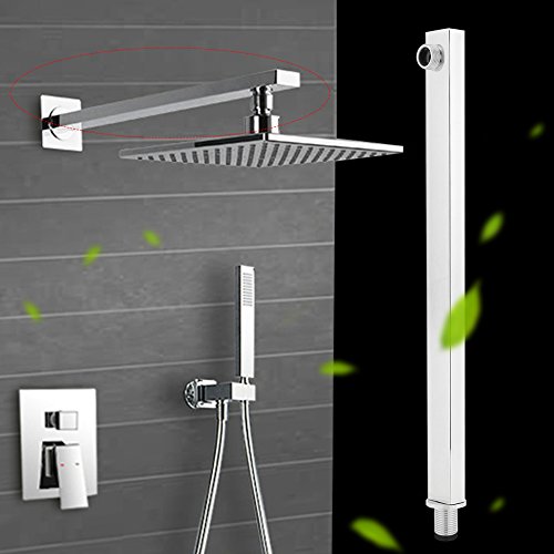 Hztyyier 13.8 Pulgadas Brazo de la extensión de la Ducha con la Barra Fija de la extensión de la Cabeza de Ducha de la Lluvia Fija montada en la Pared del Acero Inoxidable del Reborde
