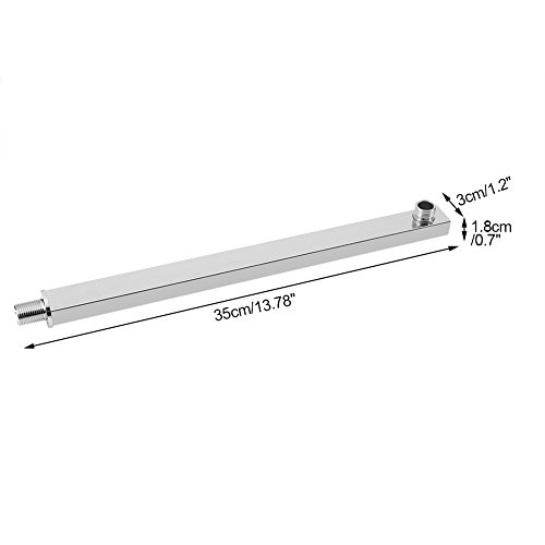 Hztyyier 13.8 Pulgadas Brazo de la extensión de la Ducha con la Barra Fija de la extensión de la Cabeza de Ducha de la Lluvia Fija montada en la Pared del Acero Inoxidable del Reborde